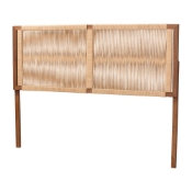 bali & pari Holitz Natural Rope Woven Headboard - Mountable Bed Backboard with Bayur Wood Frame, Modern Boho Accent for Bedroom Decor, King
